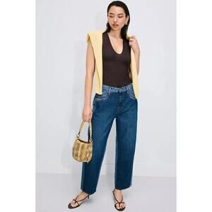 TRIARCHY Women's Kelly Cropped Mid-Rise Straight Leg Size 32